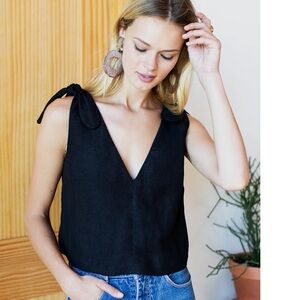 Emerson Fry Black V-Neck Top